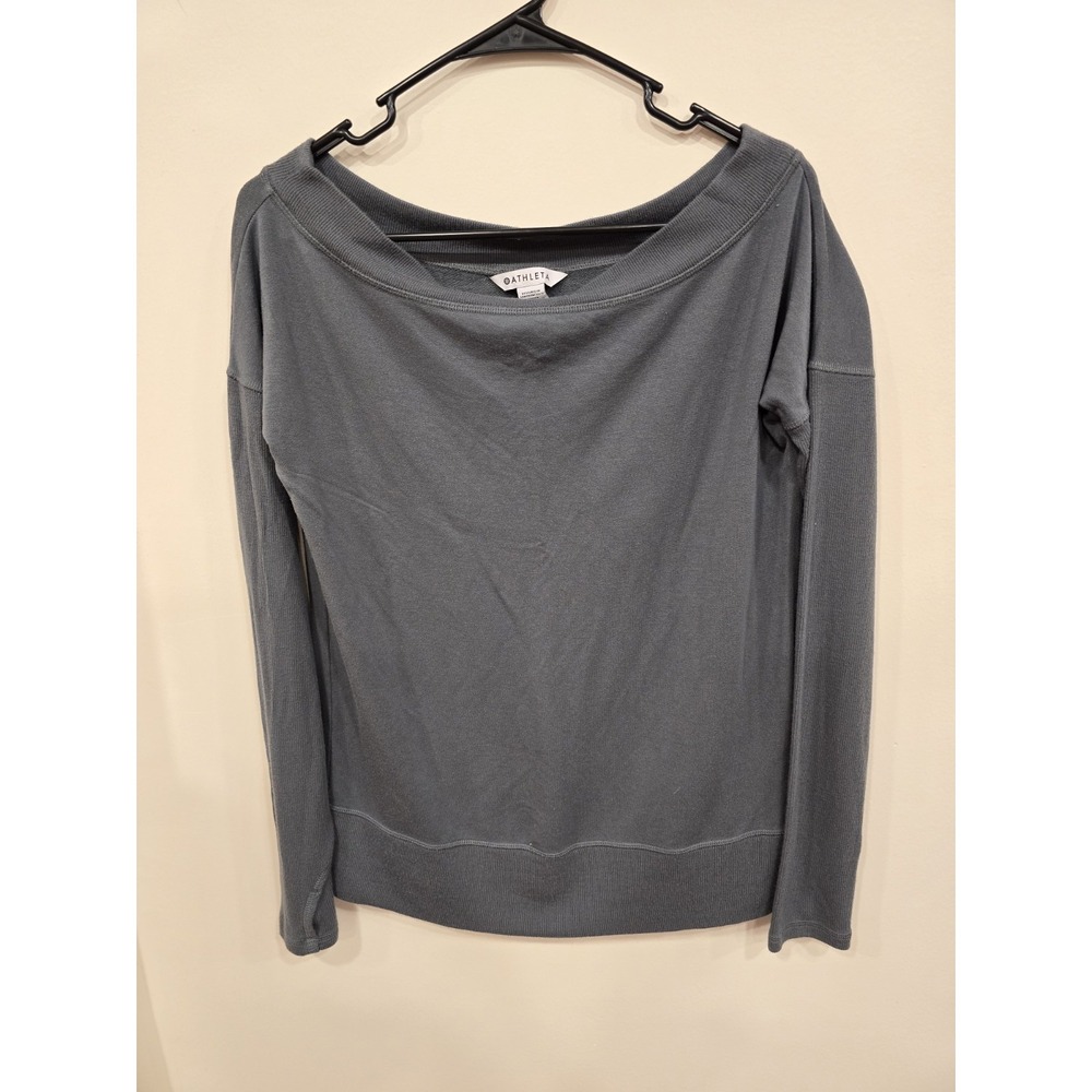 Athleta Studio Barre Size Small Sweatshirt ‎ Boat Neck Yoga Elevated Basic Flowy